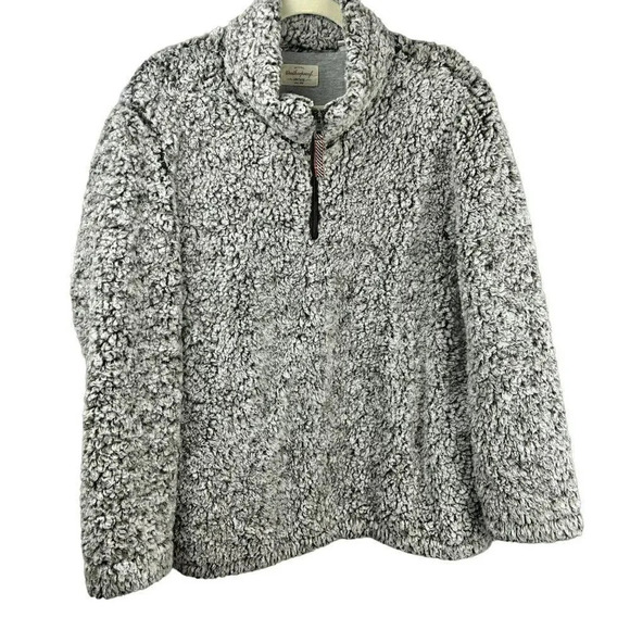 Weatherproof Quarter Zip Pullover, Women XL‎ Teddy Sherpa Style Warm Brown White - Picture 1 of 7